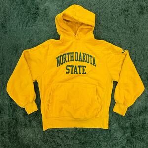 North Dakota State University Yellow Pullover Sweatshirt Hoodie Heavy Duty